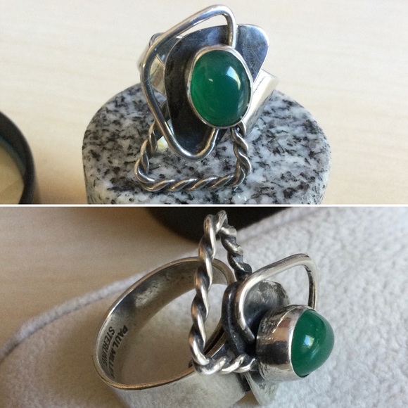 Paul Miller Mid Mod Chrysoprase w SS Ring - Picture 4 of 7